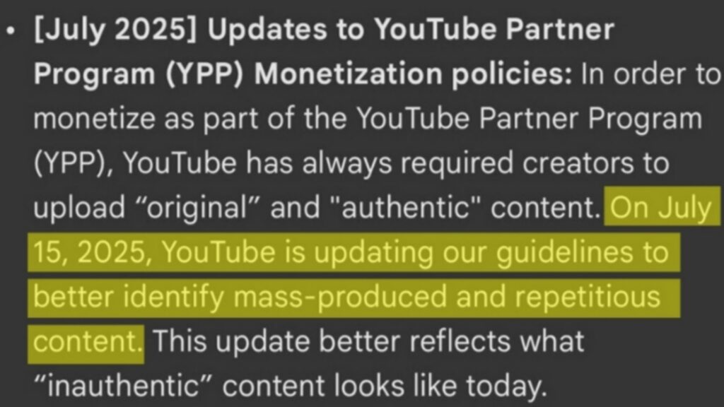 YouTube New Monitization Update